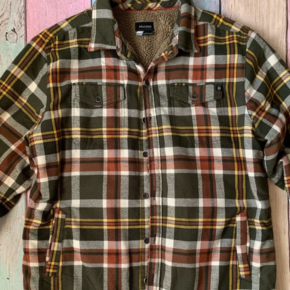 Mens marmot fleece lined long sleeve flannel size xl - Picture 2 of 10